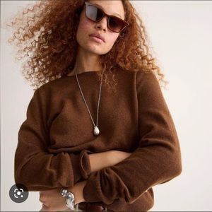 NWT J.Crew Slim-Fit Cashmere Crewneck in Heathered Walnut